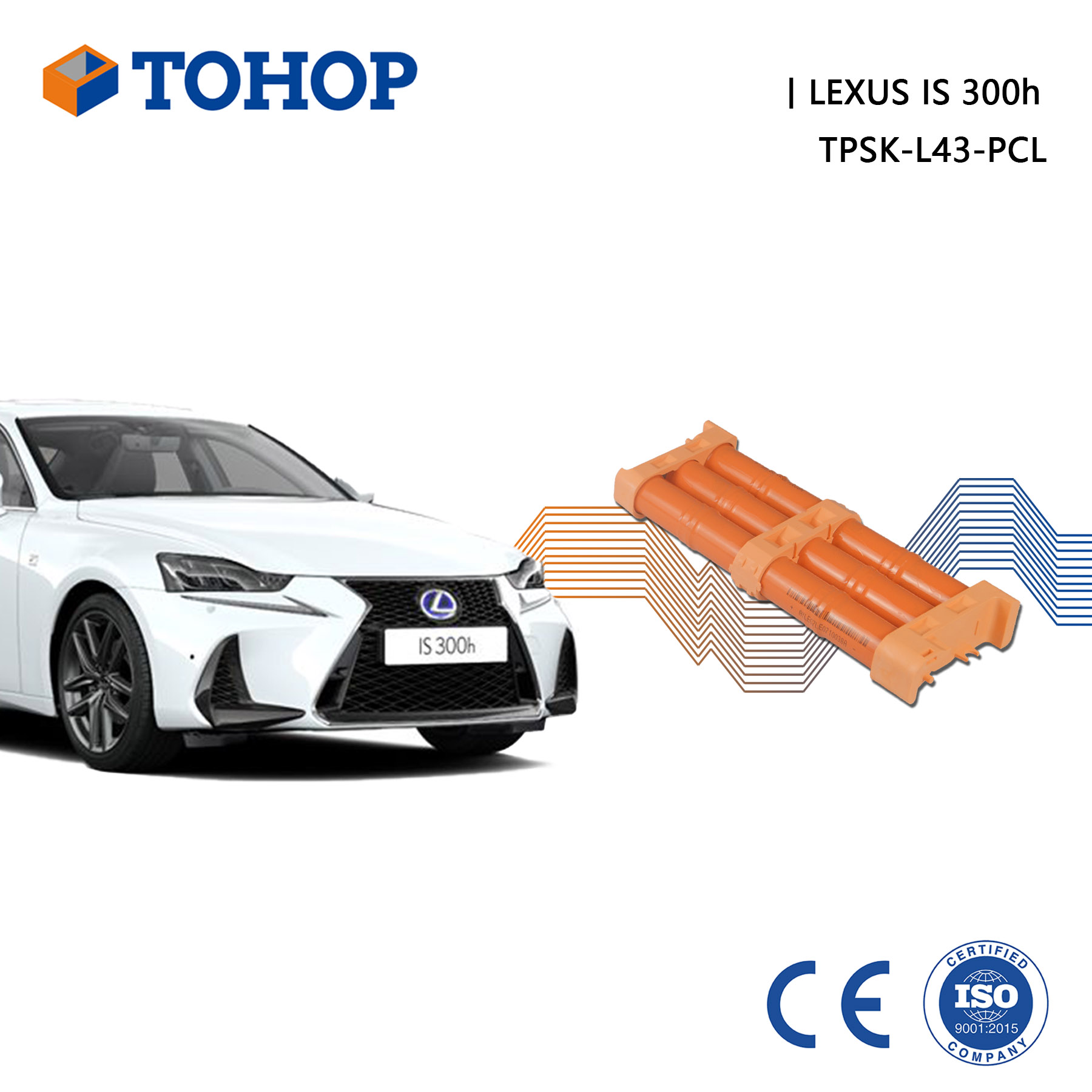 TOHOP Lexus IS 300h Remplacement de la batterie hybride 14.4V 6.5Ah Cellule NiMH neuve
