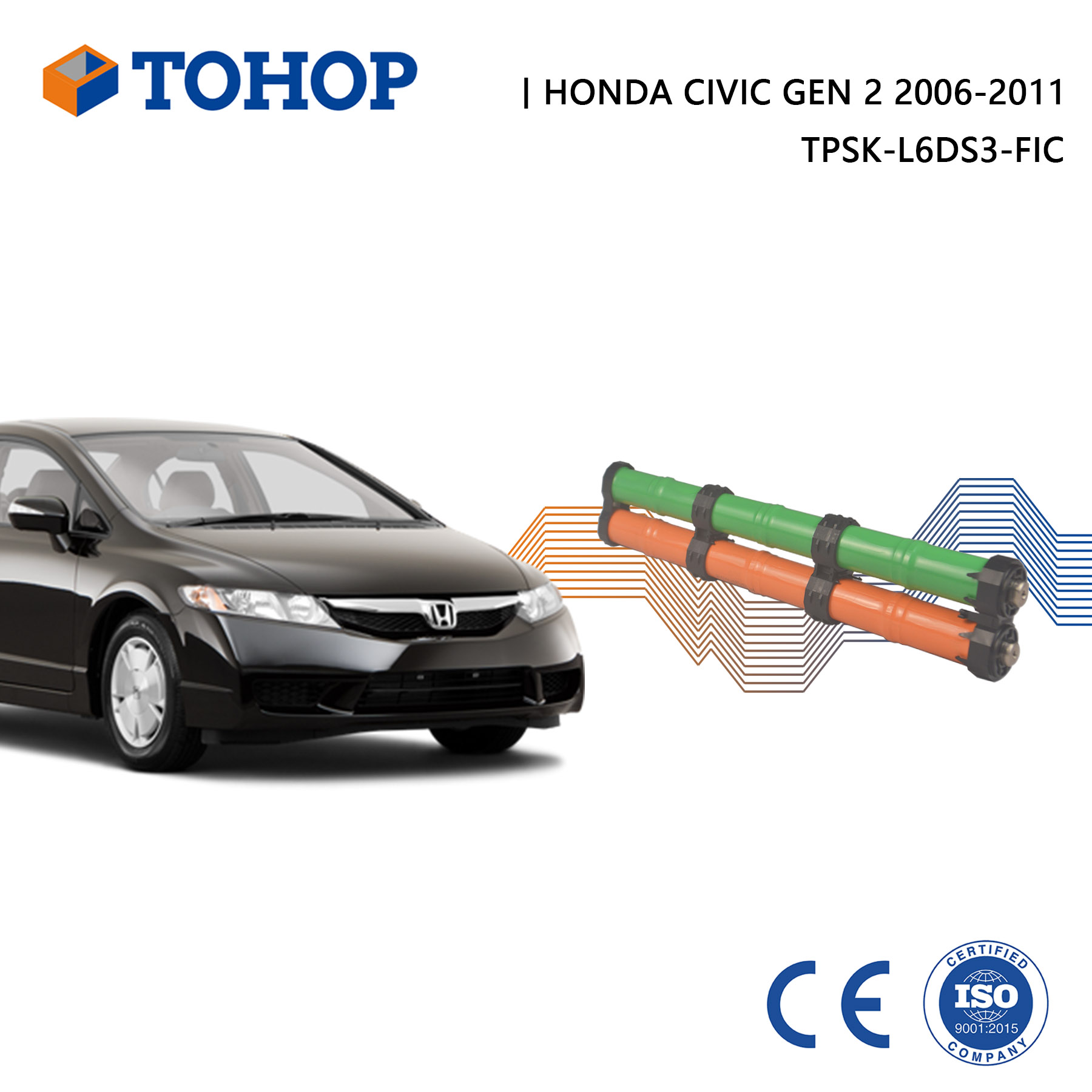 14.4V 6.5Ah Honda Civic Gen. 2 Bâton de batterie hybride IMA 2006-2011