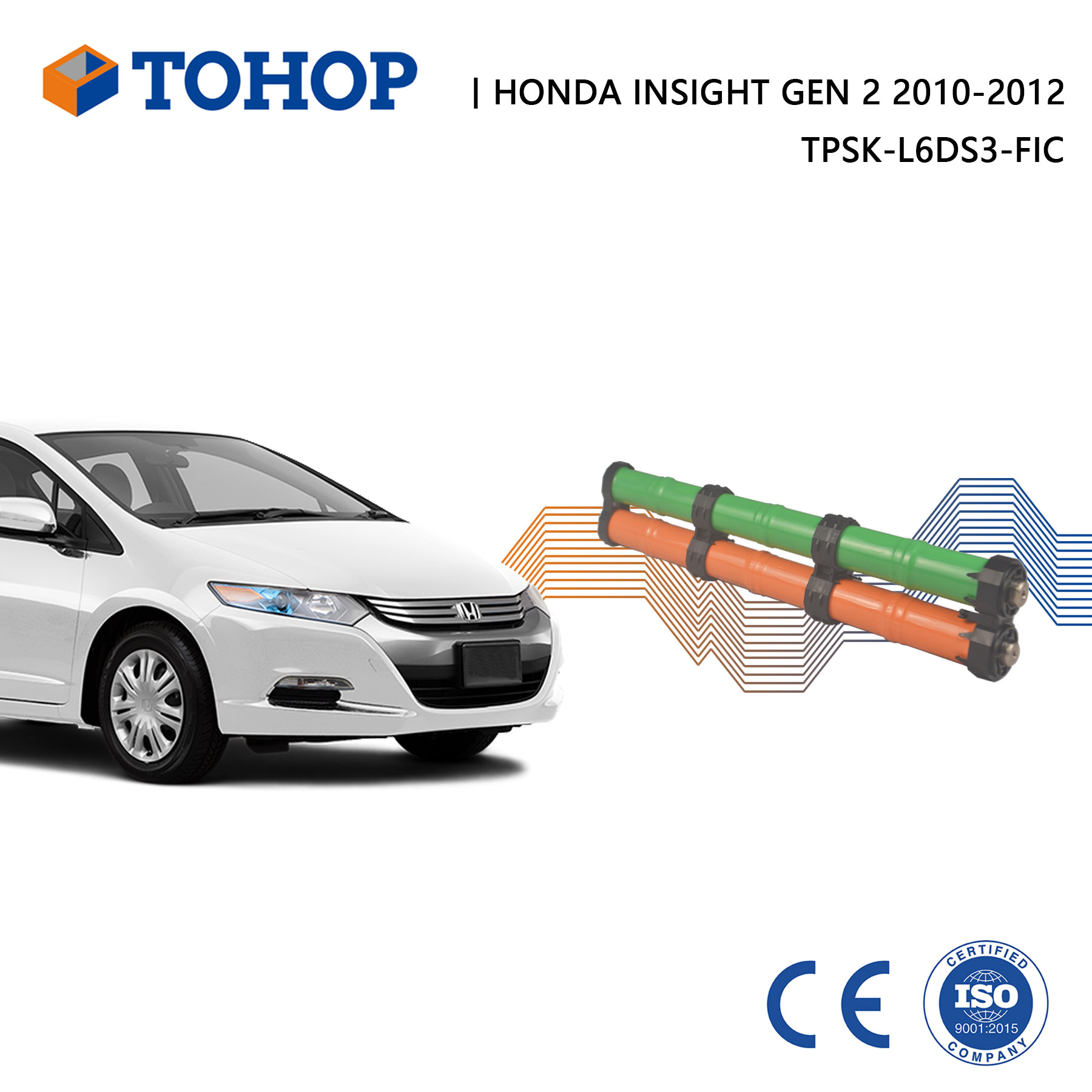 Nouvelle cellule de remplacement de batterie hybride Honda Insight Gen 2 14,4 V 6,5 Ah